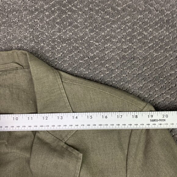Vintage LL Bean Blazer Jacket Men's 40R Olive Green Cotton Linen - Picture 9 of 13